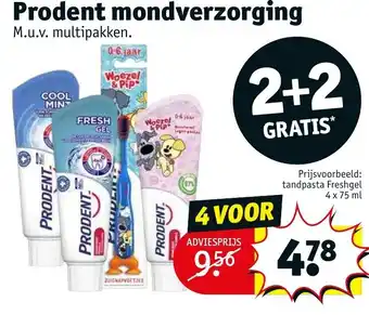 Kruidvat Prodent mondverzorging 2+2 gratis aanbieding