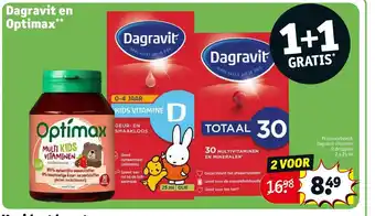 Kruidvat Dagravit en Optimax 1+1 gratis aanbieding