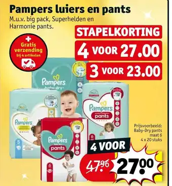 Kruidvat Pampers luiers en pants aanbieding