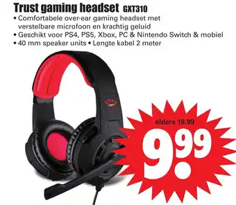 Dirk Trust gaming headset gxt310 aanbieding