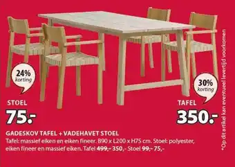 Jysk Gadeskov tafel + vadehavet stoel aanbieding