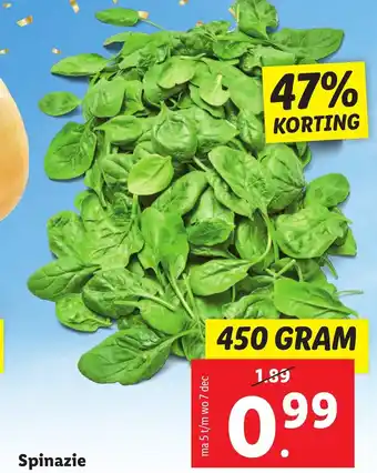 Lidl Spinazie 450g aanbieding