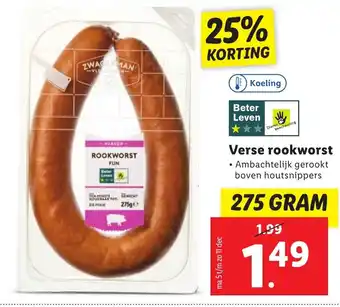 Lidl Verse rookworst 275g aanbieding