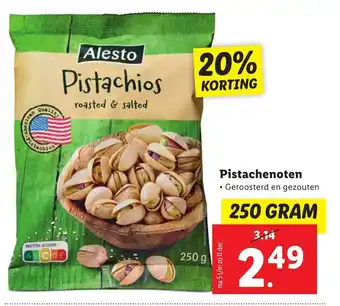 Lidl Pistachenoten 250g aanbieding