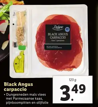 Lidl Black angus carpaccio 123g aanbieding