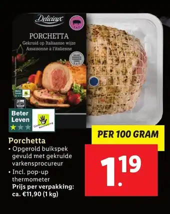 Lidl Porchetta 100g aanbieding