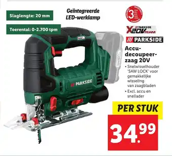 Lidl Parkside accu-decoupeer-zaag 20V aanbieding