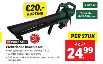 Lidl Parkside elektrische bladblazer aanbieding