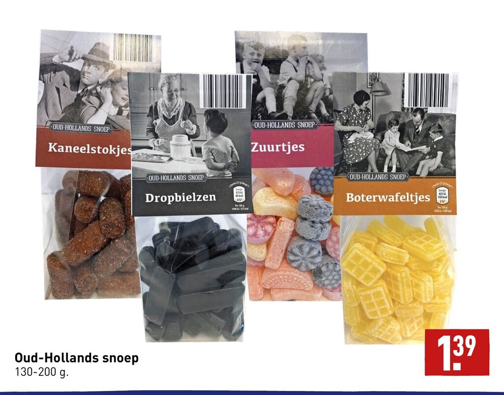 Oud hollands snoep 130200g aanbieding bij ALDI