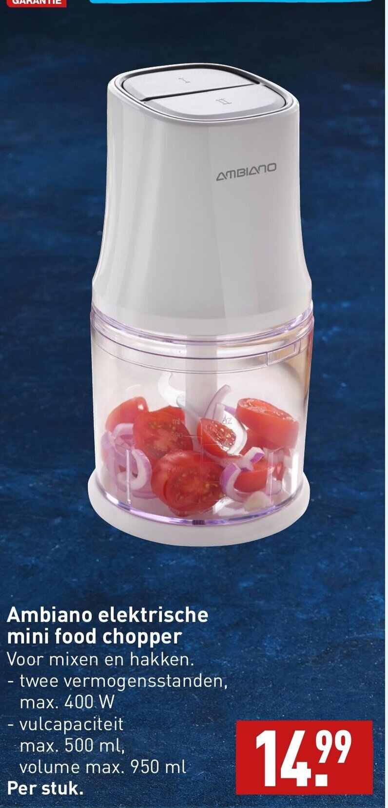 Ambiano elektrische mini food chopper aanbieding bij ALDI