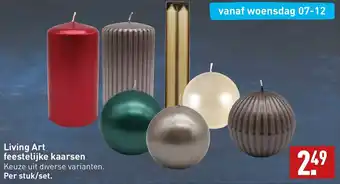 ALDI Living art feestelijke kaarsen aanbieding