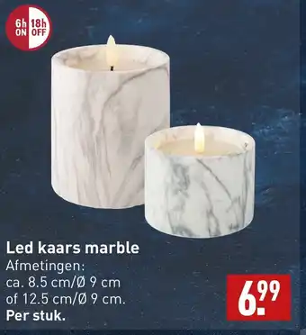 ALDI Led kaars marble aanbieding