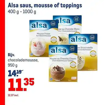 Makro Alsa saus, mousse of toppings 400 g - 1000 g aanbieding