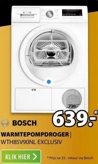 Expert Bosch Warmtepompdroger WTH85V90NL EXCLUSIV aanbieding