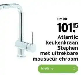 GAMMA Atlantic keukenkraan stephen met uitrekbare mousseur chroom aanbieding