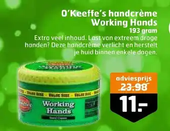 Trekpleister O'Keeffe's handcreme Working Hands 193 gram aanbieding