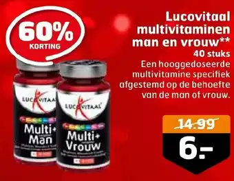 Trekpleister Lucovitaal multivitaminen man en vrouw 40 stuks aanbieding