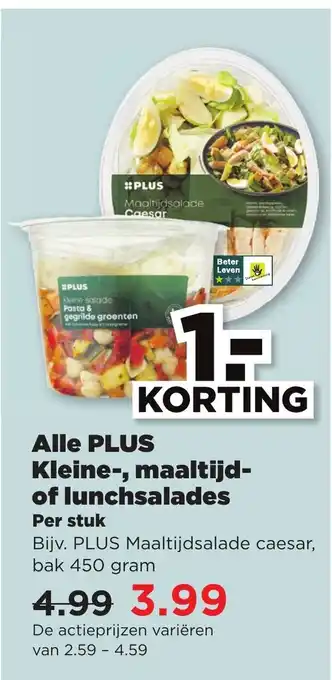 PLUS Alle PLUS Kleine-,maaltijd- of lunchsalades aanbieding