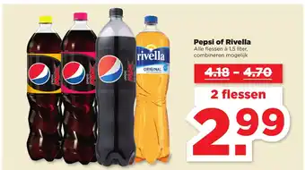 PLUS Pepsi of Rivella 1.5 liter aanbieding