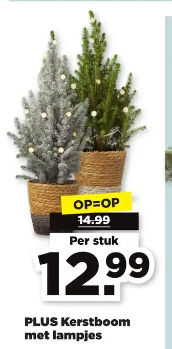 PLUS Kerstboom met lampjes aanbieding