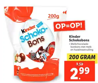 Lidl Kinder schokobons aanbieding