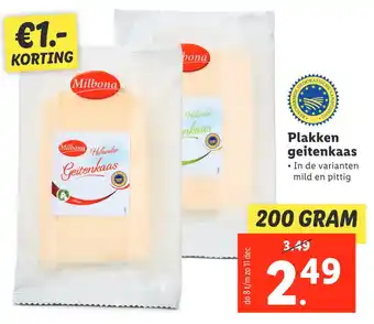 Lidl Plakken geitenkaas aanbieding