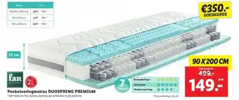 Lidl Pocketveringmatras duospring premium aanbieding