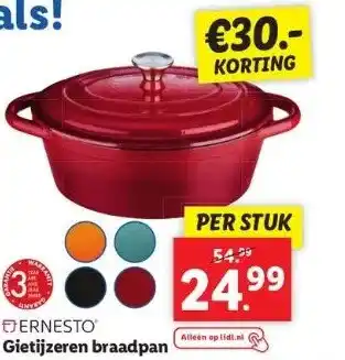 Lidl Ernesto gietijzeren braadpan aanbieding