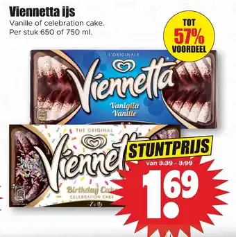 Dirk Viennetta ijs 650 of 750 ml aanbieding