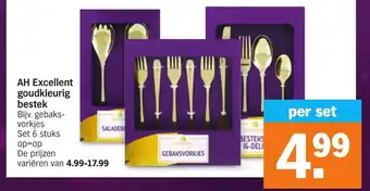 Albert Heijn AH Excellent goudkleuring bestek 6 stuks aanbieding