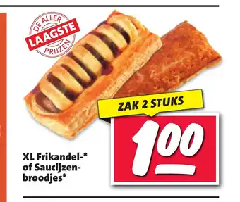 Nettorama XL Frikandel- of Saucijzenbroodjes 2 stuks aanbieding