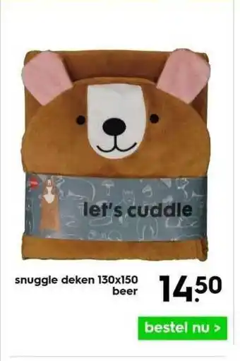 HEMA Snuggle deken 130x150 beer aanbieding