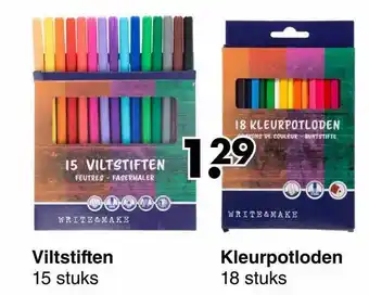 Wibra Viltstiften of kleurpotloden aanbieding