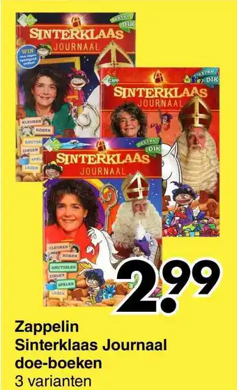 Wibra Zappelin sinterklaas journaal doe-boeken aanbieding