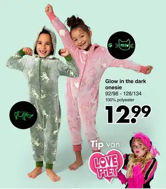 Wibra Glow in the dark onesie aanbieding