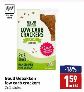 ALDI Goud gebakken low carb crackers aanbieding