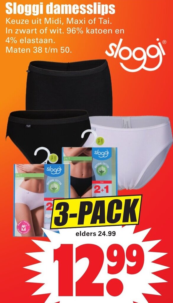 Sloggi damesslips 3-PACK aanbieding bij Dirk