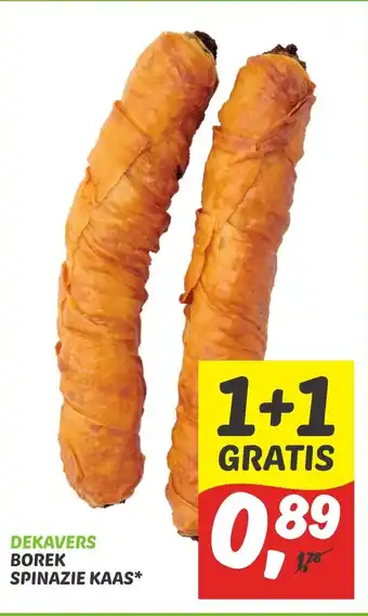 Dekamarkt Borek spinazie kaas 1+1 gratis aanbieding