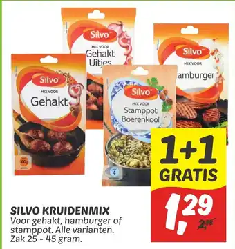 Dekamarkt Silvo kruidenmix 25-45g 1+1 gratis aanbieding