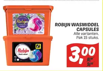 Dekamarkt Robijn wasmiddel capsules 15 stuks aanbieding