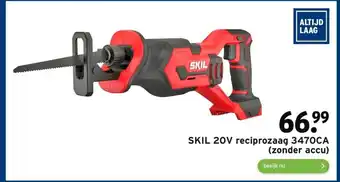 GAMMA SKIL 20V reciprozaag 3470CA (zonder accu) aanbieding