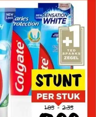 Vomar Voordeelmarkt Colgate tandpasta alle soorten losse tubes 75 ml of tandenborstel aanbieding