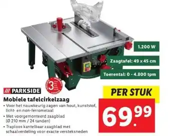 Lidl Mobiele tafelcirkelzaag aanbieding