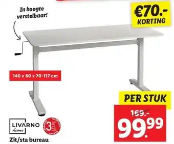 Lidl Zit/sta bureau aanbieding