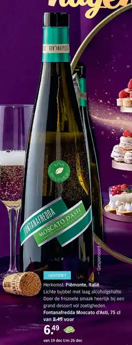 Albert Heijn Fontanafredda moscato d'asti, 75 cl aanbieding