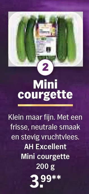 Albert Heijn Ah excellent mini courgette aanbieding