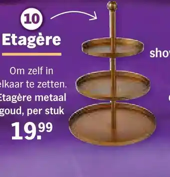 Albert Heijn Etagère metaal goud, per stuk aanbieding