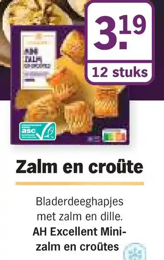 Albert Heijn Ah excellent mini- zalm en croûtes aanbieding