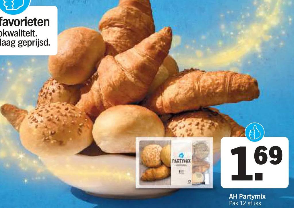 Ah partymix pak 12 stuks aanbieding bij Albert Heijn