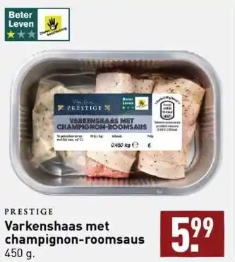 ALDI Varkenshaas met champignon-roomsaus aanbieding